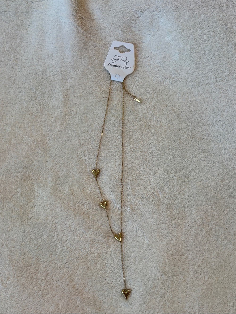 NWT Gold Heart Drop Necklace